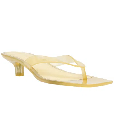 Steve Madden Women's Tracie-j Kitten-heel Jelly Thong Sandals In Yellow