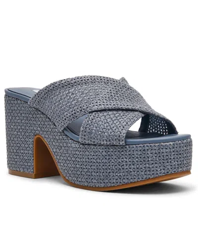 Steve Madden Women's Truthful Crossband Platform Sandals In Blue