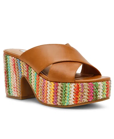 Steve Madden Women's Truthful Crossband Platform Sandals In Brown