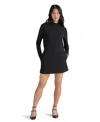 Steve Madden Women's Ty Mixed-media Long-sleeve Dress In Black