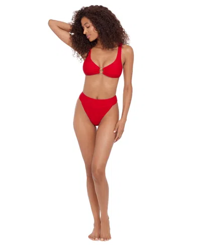 Steve Madden O-ring Bikini Top In Metallic