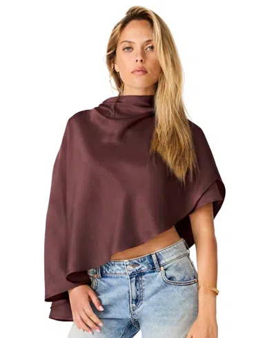 Steve Madden Women's Valery Cape-sleeve Top In Burgundy