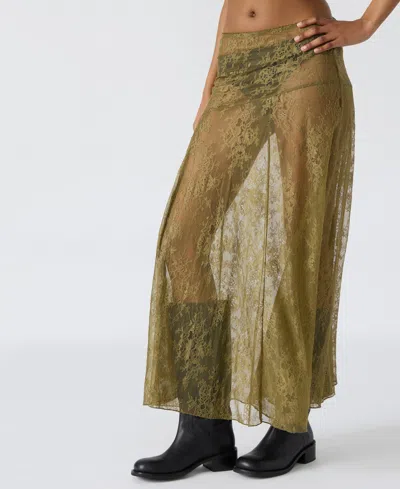 Steve Madden Women's Veera Sheer Lace Maxi Skirt