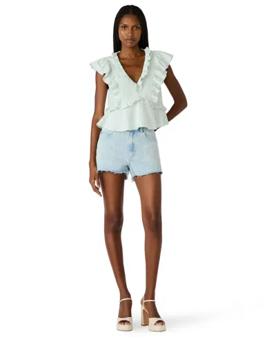 Steve Madden Women's Verda V-neck Top In Blue