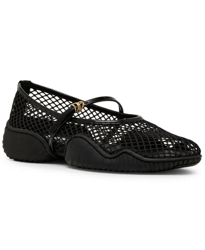 Steve Madden Women's Vickee Mesh Mary-jane Sneakerina Flats In Black