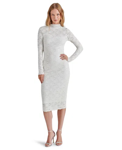 Steve Madden Vivienne Long Sleeve Floral Lace Dress In Ivory