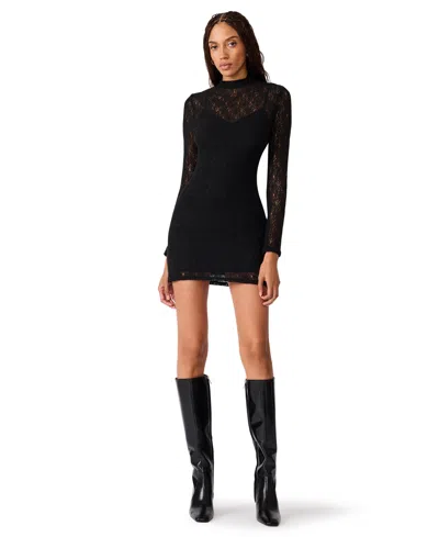 Steve Madden Vivienne Long Sleeve Mini Dress In Black