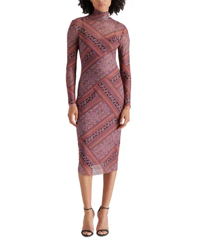 Steve Madden Women's Vivienne Paisley Turtleneck Midi Dress In Multi