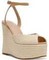 Steve Madden Women's Wanona Raffia Wedge Sandals In Natural Raffia