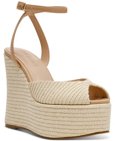 Steve Madden Women's Wanona Raffia Wedge Sandals In Natural Raffia