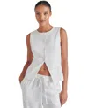 Steve Madden Women's Wesley Crewneck Button-front Vest In White