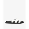 Steve Madden Womens White Missile Multi-strap Flat Leather Sandals In White