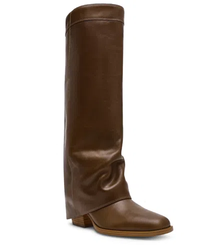 Steve Madden Women's Winnick Regular Calf Cuffed Boots In Brown