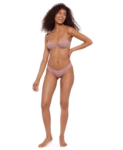 Steve Madden Women's X-back Demi Underwire Swim Top In Pink