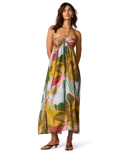 Steve Madden Yazmina Print Halter Maxi Dress In Multi