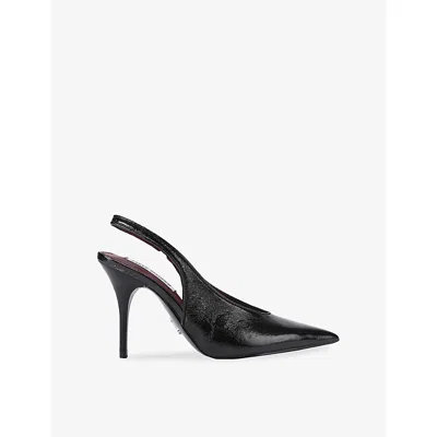 Steve Madden Womens Amdromeda Leather Sling-back Courts Black Eur 36 / 3 Uk