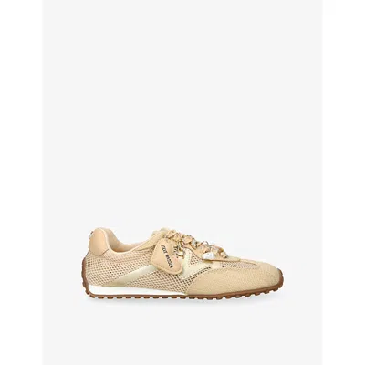 Steve Madden Womens  Coheart Raffia Trainers In Neutral