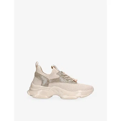 Steve Madden Womens Beige Match-re Knitted Trainers Eur 40 / 7 Uk In Neutral