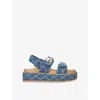 Steve Madden Bigmona Raffia Slingback Platform Sandal In Denim