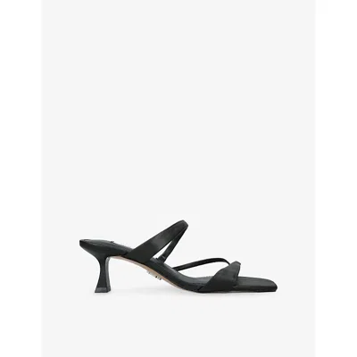 Steve Madden Womens  Ajay Heeled Leather Sandals In Black