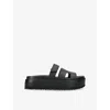 Steve Madden Womens  Big Missile Leather Sandals In Black
