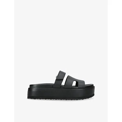 Steve Madden Womens  Big Missile Leather Sandals In Black