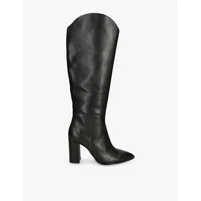 Steve Madden Womens Black Bixby Leather Knee-high Boots Eur 40 / 7 Uk