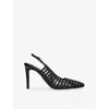 Steve Madden Womens Black Carleigh Heeled Faux-leather Sling-backs Eur 40 / 7 Uk In Black