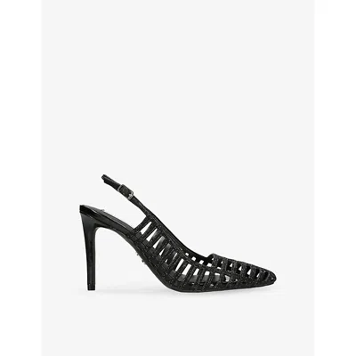 Steve Madden Womens Black Carleigh Heeled Faux-leather Sling-backs Eur 40 / 7 Uk