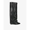 Steve Madden Womens Corenne Heeled Leather Knee-high Boots Black Eur 39 / 6 Uk In Black