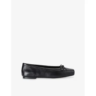 Steve Madden Womens Black Eleve Leather Ballet Flats Eur 40 / 7 Uk