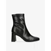 Steve Madden Womens Black Hurst Faux-leather Heeled Boots Eur 38/5 Uk In Black