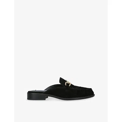 Steve Madden Womens  Kapture Suede Backless Loafers In Black