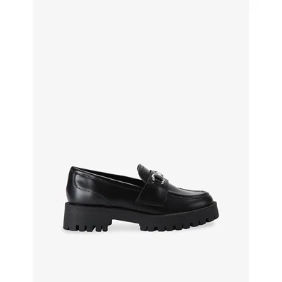 Steve Madden Womens Black Lando Faux-leather Loafers Eur 36 / 3 Uk