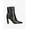 Steve Madden Womens Black Lizabelle Leather Heeled Ankle Boots Eur 40 / 7 Uk In Black