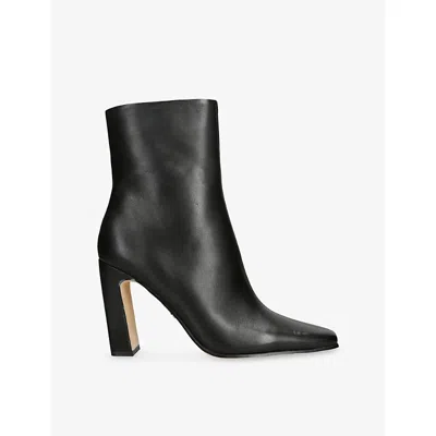 Steve Madden Womens Black Lizabelle Leather Heeled Ankle Boots Eur 40 / 7 Uk