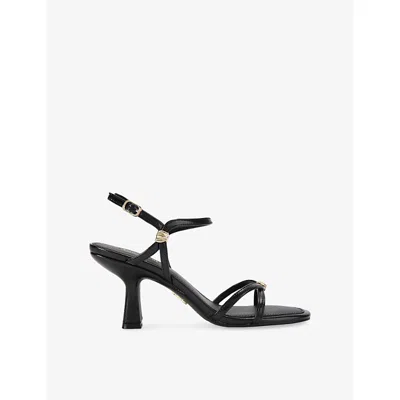 Steve Madden Womens Black Posy Faux-leather Heeled Sandals Eur 37 / 4 Uk