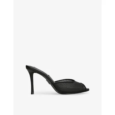 Steve Madden Womens  Rollout-m Mesh Heeled Mules In Black
