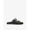 Steve Madden Women's Schmona Double Turn Lock Slide Sandals In Black