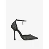 Steve Madden Womens Black Sparx M Charm-embellished Heeled Woven Courts Eur 38/5 Uk In Black