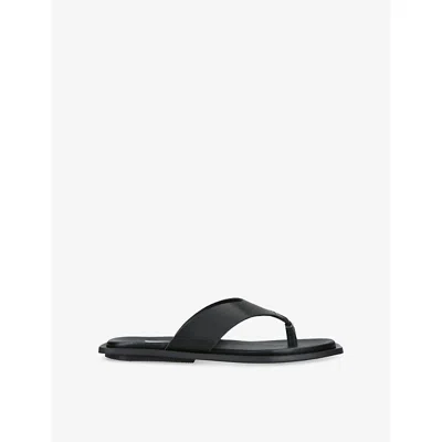 Steve Madden Womens  Splash Leather Flip Flops In Black