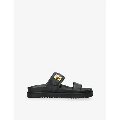 Steve Madden Womens Black Take Two Leather Sandals Eur 39 / 6 Uk