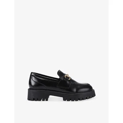 Steve Madden Womens Blk/other Lando Faux-leather Loafers Eur 38/5 Uk