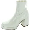 Steve Madden Womens Block Heel Man Made Ankle Boots In Beige