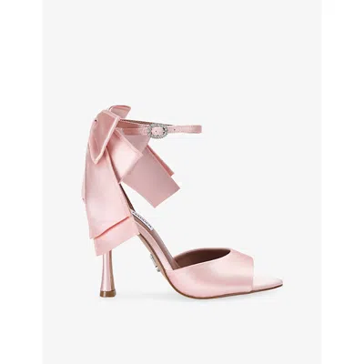 Steve Madden Womens Bougie Heeled Satin Sandals Pink Eur 36 / 3 Uk
