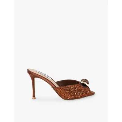 Steve Madden Womens Bronze Regalia Satin Mules Eur 39 / 6 Uk In Brown