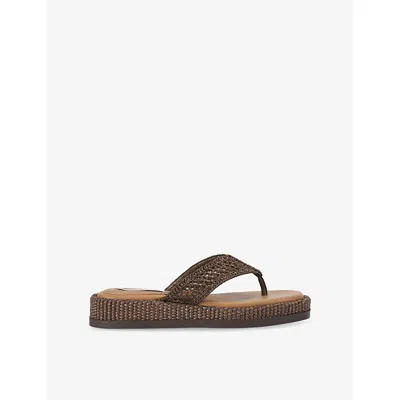 Steve Madden Womens Brown Bella Woven Flat Sandals Eur 41 / 8 Uk In Multi