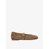 Steve Madden Rerun Woven Ballet Flats In Brown