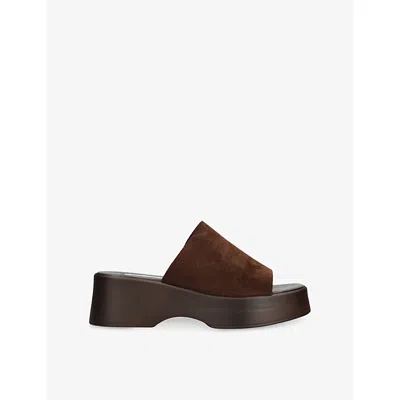 Steve Madden Womens Brown Slinky Heeled Suede Sandals Eur 38/5 Uk