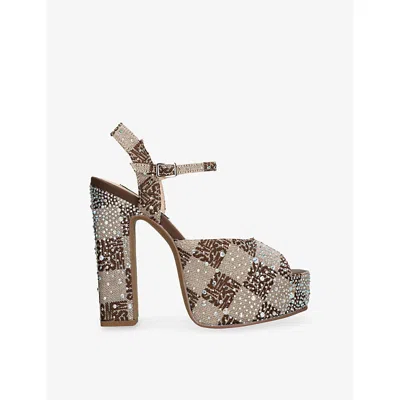 Steve Madden Womens Brown Tandem Woven Platform Sandals Eur 39 / 6 Uk